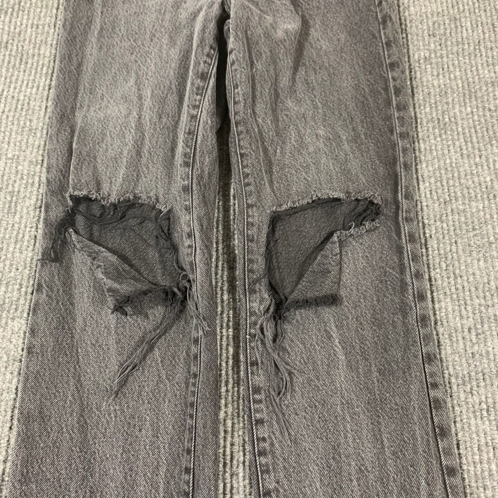 Pacsun Jeans Womens 25  Black Denim Dad Jean Distressed Baggy High‎ Rise 25x30 - Picture 3 of 16